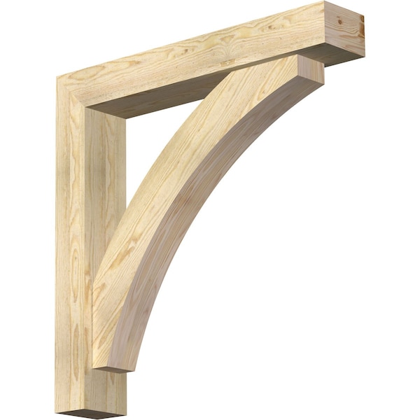 Ekena Millwork Thorton Block Rough Sawn Bracket w/ Offset Brace, Douglas Fir, 6"W x 34"D x 34"H BKT0604X34X34THR05RDF - main